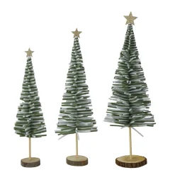 Deko Tannenbaum mit Goldstern, Filzbaum 2-farbig auf Holzfuß, 71cm