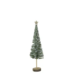 Deko Tannenbaum mit Goldstern, Filzbaum 2-farbig auf Holzfuß, 46cm