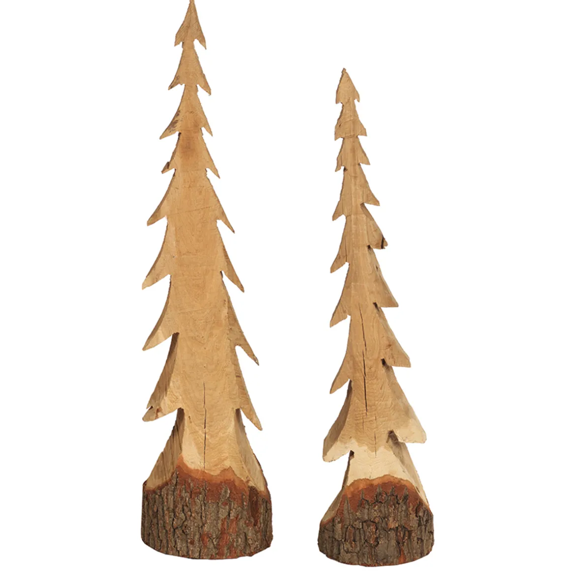 Deko Tannenbaum Natur, rustikale schlanke Tanne aus Naturholz, 100cm, WMG Grünberger