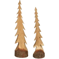 Deko Tannenbaum Natur, rustikale schlanke Tanne aus Naturholz, 120cm, WMG Grünberger