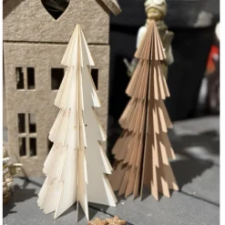 Deko Tannenbaum Papier, Papierbaum Tanne creme, Fächerbaum, 30cm