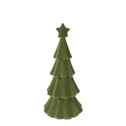 Deko Tannenbaum samtlook grün, Kunststoffbaum mit Stern, 30cm