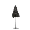 Deko Tannenbaum Teak schwarz, Tanne aus Naturholz auf Eisenständer, 110cm, WMG Grünberger