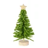 Deko Tannenbaum Weihnachten, Weihnachtsbaum aus Filz mit Holzstern auf Holzfuß