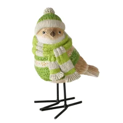 Deko Vogel Hanno, Wintervogel mit Pullover, Mütze und Schal, Boltze Home Collections