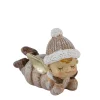 Deko Weihnachtsengel liegend, putziger Engel-Junge mit Pudelmütze, 6cm