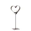 Deko Windlicht Herz Anna, breites Metallherz auf Metallständer, 55cm, WMG Grünberger
