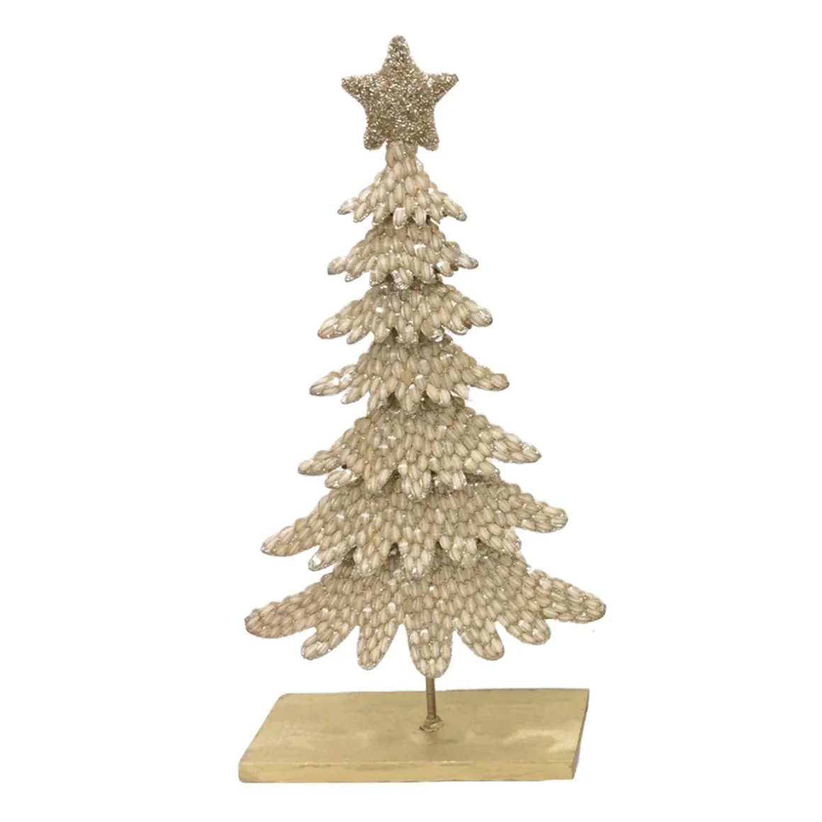 Edler Tannenbaum Weihnachten, goldener Weihnachtsbaum mit Pailletten und Weihnachtsstern, 50cm