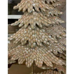 Edler Tannenbaum Weihnachten, goldener Weihnachtsbaum mit Pailletten und Weihnachtsstern, 50cm