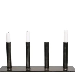Eisen Kerzenständer Line used look, schlichter Kerzenständer für 4 Kerzen, Trademark Living