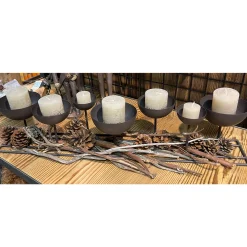 Eisen Windlicht Lincoln hoch, 7 Schalen in unterschiedlichen Größen, 70cm, WMG Grünberger