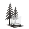 Eisen Windlicht Tannen, 2 Tannenbäume mit Teelichthalter, 20x12cm, WMG Grünberger