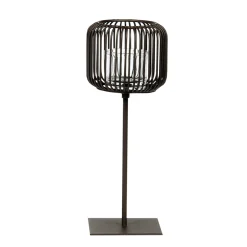 Eisen Windlicht Pino hoch, Kerzenhalter schwarz, 30cm, WMG Grünberger