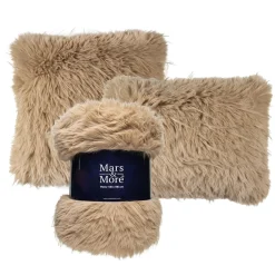 Fake Fellkissen Teddy, Teddy Langhaar, Cognac, 35x45cm, Mars & More