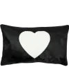 Fellkissen Herz, Kuhfell mit Herzapplikation, schwarz, 30x50cm, Mars & More
