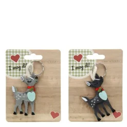 Filz Schlüsselanhänger Reh "I mog di"  hellgrau, Gilde