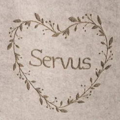 Filz Tasche Garni beige, Filztasche mit Herz und Spruch: Servus, 28x40cm, Boltze Home Collections