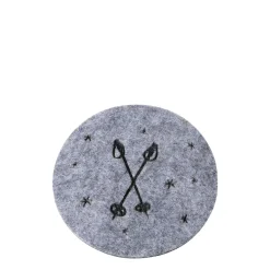 Filz Untersetzer Mountains Skistöcke, Ø10cm, Boltze Home Collections