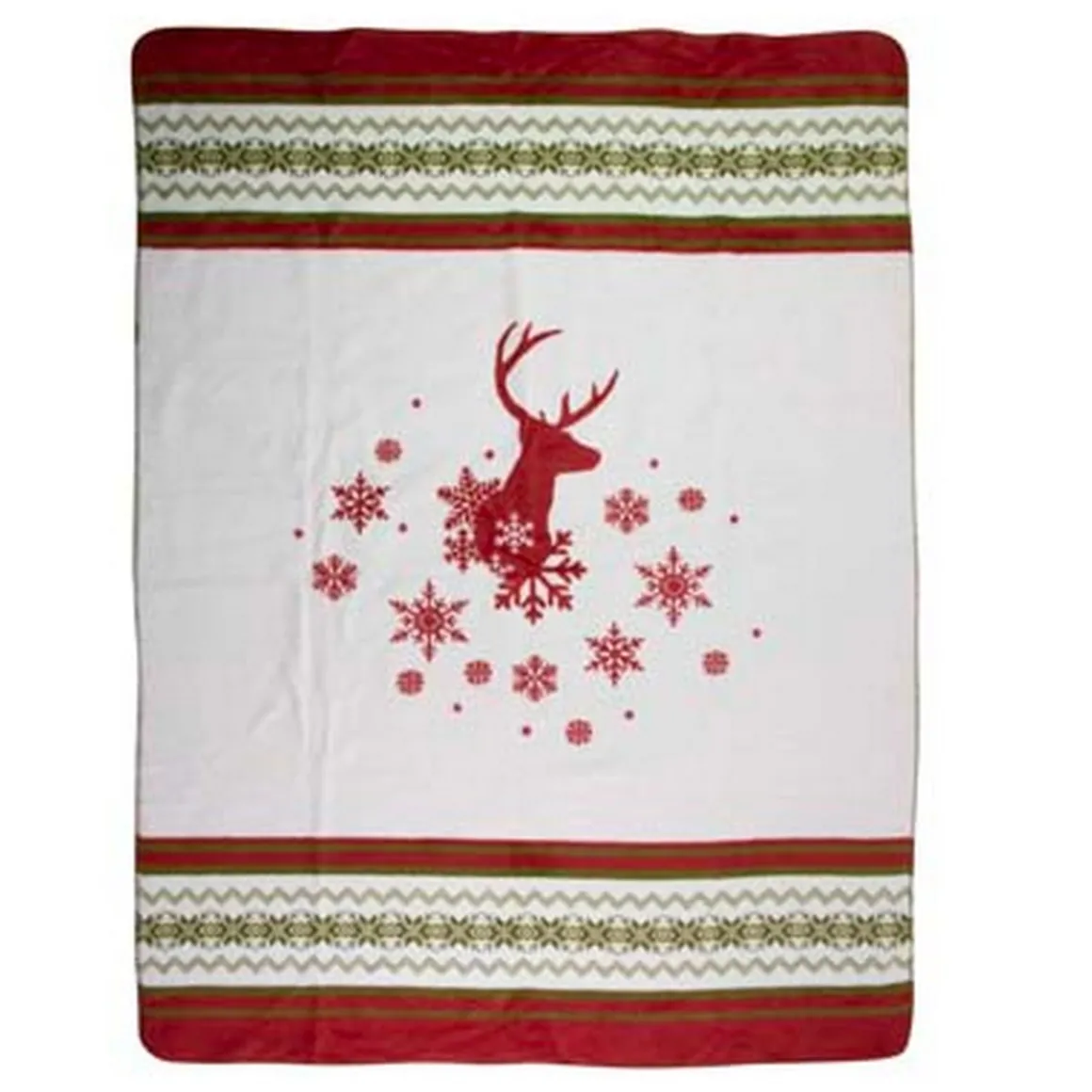Fleecedecke Hirsch, Wendedecke Hirsch und Eiskristalle, 150x200cm, Mars & More