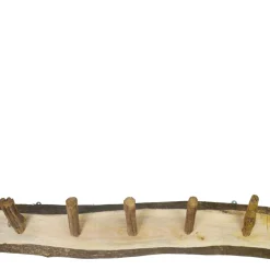Garderobe Naturholz Holzgarderobe mit 5 Äste, 73cm, Mars & More