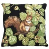 Gobelin Kissen Eichhörnchen, Eichhörnchen mit Eicheln, schwarz, 45x45cm, Mars & More