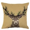 Gobelin Kissen Hirsch, Hirsch mit Blätter-Geweih, 45x45cm, Mars & More