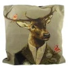 Gobelin Kissen Hirsch, Jäger Rothirsch mit Vögel, 45x45cm, Mars & More