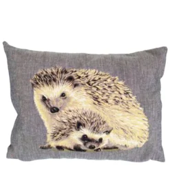 Gobelin Kissen Igel, Igelmutter mit Igelbaby, 30x45cm, Mars & More