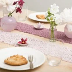 Halbach Tischläufer Baumwoll-Häckelspitze pale berry