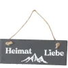 Hängetafel Heimatliebe mit Berge, Schiefertafel Sölden, 22x8cm, Boltze Home Collections