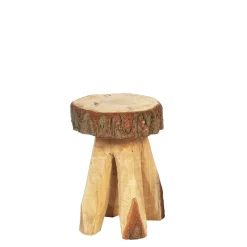 Hocker Naturholz, Holzhocker Eiche natur, rustikaler Blumenhocker, 30x26cm, WMG Grünberger