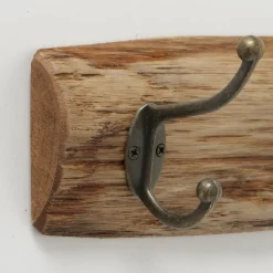 Holz Garderobe Brando, Naturholz Eichengarderobe mit 5 Haken, 55cm, Boltze Home Collections