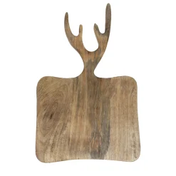 Holz Schneidebrett mit Geweih, Holzbrett Geweih, 28x45cm, Mars & More