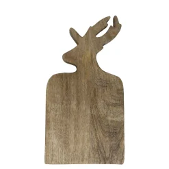 Holz Schneidebrett mit Geweih, Holzbrett Geweih, 18x35cm, Mars & More