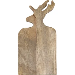 Holz Schneidebrett mit Hirsch, Holzbrett Hirschkopf, 21x41cm, Mars & More