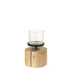 Holz Windlicht Eiche natur, 20cm, Naturholz Kerzenständer, WMG Grünberger