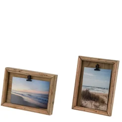 Holzbilderrahmen, rustikaler Bilderrahmen mit Metallklemme, Hochformat oder Vertikal