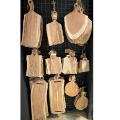 Holzbrett Akazie, Serviertablett mit 2 Eingriffe, 60x22cm