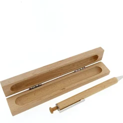 Holzkugelschreiber mit passendem Holzetui, 17x3cm, Point/Set