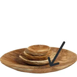 Holzschale Benoa Teak unfinish, rustikale Naturholzschale mit Maßerung, Ø30cm, WMG Grünberger