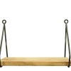 Holz Wandregal Puri, schlichtes Holzbrett mit Metallbügel, 30x20cm, Metall-Holz
