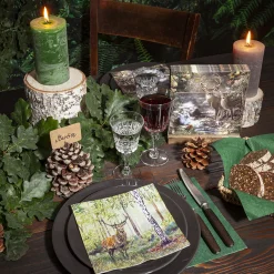 Home Fashion Papierservietten Hirsch im Wald, Wild Deer, Lunch 33x33cm