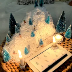 Home Fashion Papierservietten Skifahren, Skifahrer und Tannenbäume, 33x33cm