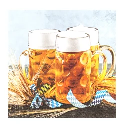 Home Fashion Papierservietten Bierkrug, 3 Bierkrüge, 33x33cm