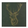 Home Fashion Papierservietten goldener Hirsch, grün, 33x33cm