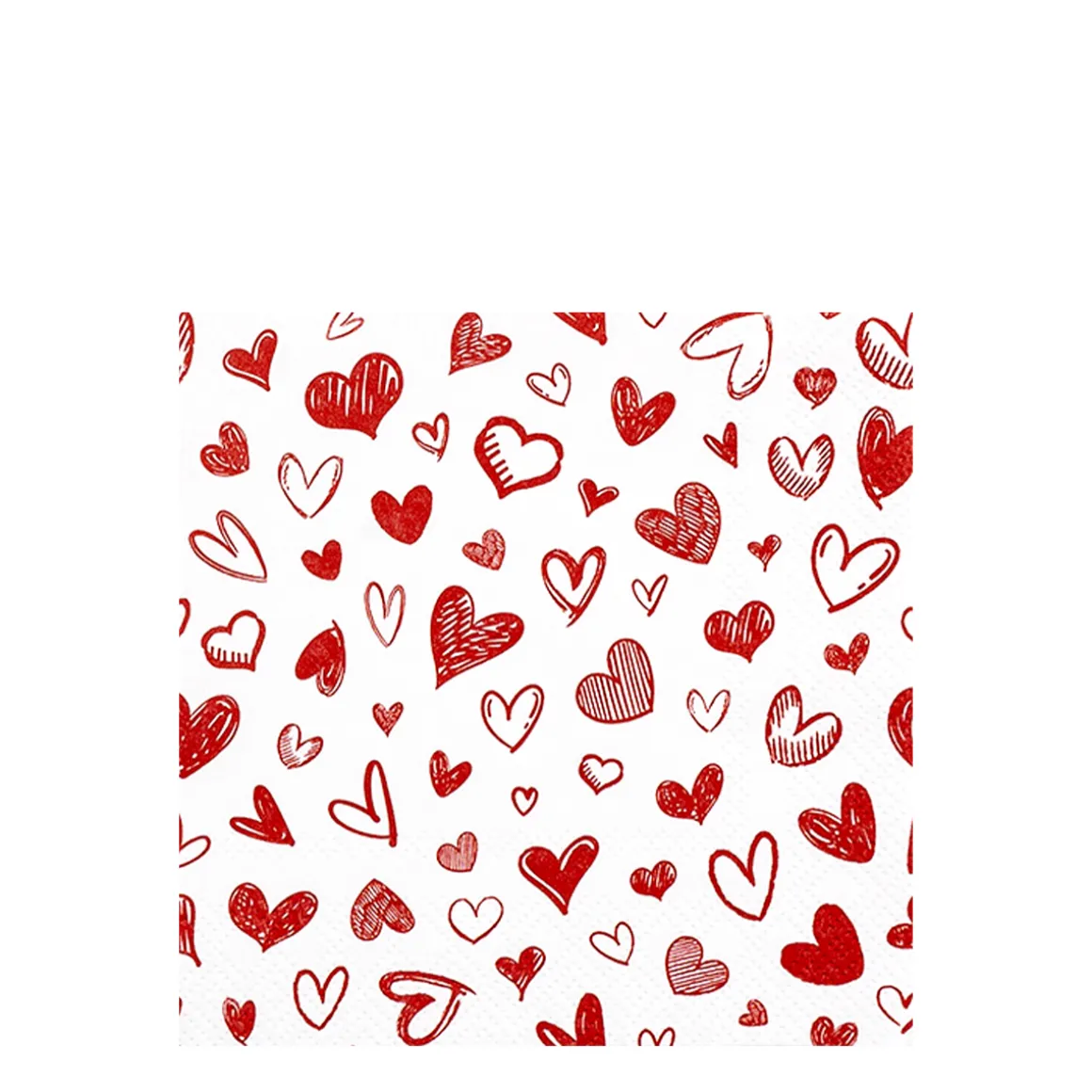Home Fashion Papierservietten Herzen rot, Herzen überall, 25x25cm