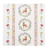 Home Fashion Papierservietten Hirsch, Hirsche mit Blumenbordüre, 33x33cm