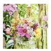 Home Fashion Papierservietten bunte Blumen im Glas, 33x33cm