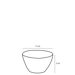 Keramik Schale, Tabo, handgefertigt, weiß, Rand braun, 5x11cm, Mica Decorations