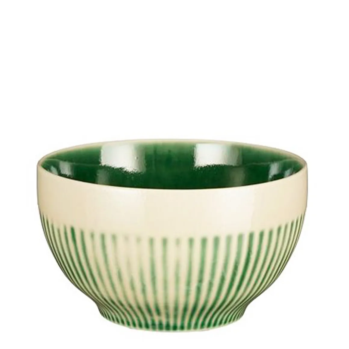 Keramik Schüssel Elice, Dessertschüssel mit Relief, grün-beige, Ø14cm, Mica Decorations